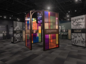 A Stained Glass Enclosure at the Center of the Journey to Freedom Exhibit