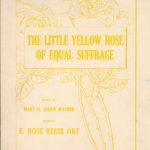 Flowers printed in yellow with the title of the document, also in yellow, across the front